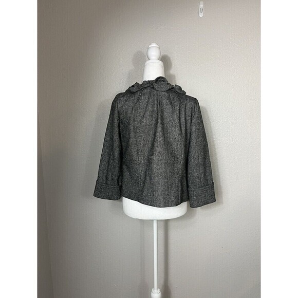 Saks Fifth Avenue Womens Black Label Cropped Jacket Size 6  Wool Blend Blazer A2 - Picture 3 of 7